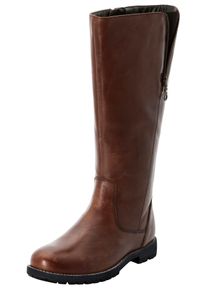 Weitschaftstiefel sheego, Damen, Gr. 39, XL-Schaft, braun, Leder, Schuhe Weitschaftstiefel