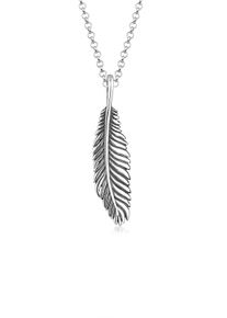Kette mit Anh&auml;nger Kuzzoi "Halskette Herren Feder Vogel 925 Silber" Gr. 55, silber, Halsketten, Herren, Silber 925 (Sterlingsilber), Kette mit Anh&auml;nger