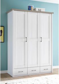 Dreht&uuml;renschrank Begabino "Luca", wei&szlig; (pinie wei&szlig;, tr&uuml;ffel), B:148cm H:201cm T:62cm, Holzwerkstoff, Schr&auml;nke, Dreht&uuml;renschrank, in 2 Breiten