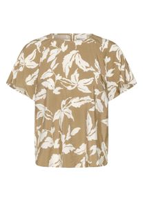 Langarmbluse Kaffe "Damen Langarm-Bluse KAmarlo", Damen, Gr. 46, beige (oak chalk leaves), Obermaterial: 87% Viskose LENZING ECOVERO CV LenzEcov. 13% Nylon NY., Blusen Langarmbluse