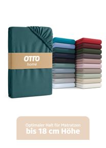 Spannbettlaken OTTO HOME "Physalis Basic und PREMIUM Qualit&auml;t, 100% Baumwolle, Jersey und Biber", gr&uuml;n (petrol), B:160cm L:200cm, Jersey (160 g/m&sup2;), Obermaterial: 100% Baumwolle, Bettlaken, Spannbettlaken, Bettlaken f&uuml;r Matratzen bis 18 cm H&ouml;he, Spannbetttuch, Laken