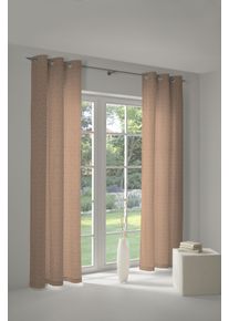 Vorhang Adam "Urban Cactus" Gr. 3, braun, B:145cm H:225cm, Jacquard, Baumwolle (Bio-Baumwolle), Gardinen, Vorhang, aus 100% Bio-Baumwolle