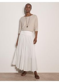 Maxirock Apricot "Jersey-Bund Baumwollrock in Midi-L&auml;nge", Damen, Gr. S (36), beige (creme), gewebt, Obermaterial: 100% Baumwolle CO., uni, Modern, R&ouml;cke Maxirock, Elastischer Bund