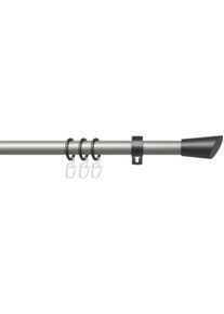 Gardinenstange Liedeco "Lan Bit" Gr. 1, grau (silberfarben, anthrazit), L:120cm &Oslash;:20mm, Metall, Gardinenstangen, Gardinenstange, 1-l&auml;ufig im Fixma&szlig; &Oslash; 20 mm
