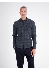 Karohemd Lerros "Herrenhemd aus Baumwolle mit raffiniertem Karomuster", Herren, Gr. XL, Normalgr&ouml;&szlig;en, blau (classic navy), 100% Baumwolle, Hemden Karohemd