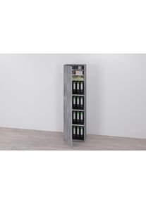 Mehrzweckschrank FMD "Inca 1", grau (beton), B:50cm H:184cm T:34,5cm, Holzwerkstoff, Schr&auml;nke, Mehrzweckschrank, Flurschr., Aktenschr., verstellb. B&ouml;den, mit/ohne Spiegel, B: 50 cm