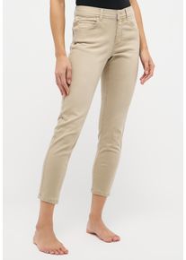 Straight-Jeans Angels "ORNELLA", Damen, Gr. 42, N-Gr, beige (sand used), Denim/Jeans, Obermaterial: 89% Baumwolle, 8% Polyester, 3% Elasthan, Jeans Straight-Jeans