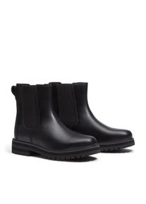 Chelseaboots Timberland "BRITTON DRIVE - MID CHELSEA BO", Damen, Gr. 39,5, schwarz (schwarz full g), Leder, Schuhe Chelseaboots