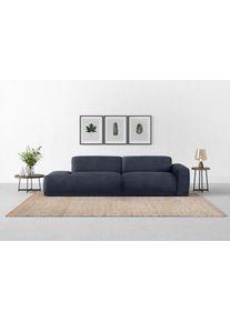 Big-Sofa Trendmanufaktur "Braga, mit hochwertigem Kaltschaum, Megasofa, Japandi-Design", blau (nachtblau), B:277cm H:72cm T:107cm, 100% Polyester, Sofas, Big-Sofa, modernes Big-Sofa, Couch mit hohem Sitzkomfort, 277/72/107 cm (B/H/T)