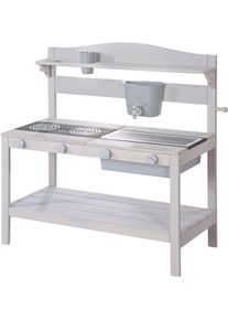 Outdoor-Spielk&uuml;che Roba "Matschk&uuml;che, grau lasiert, aus Holz", grau, Spielk&uuml;chen, KinderB:90cm H:88cm T:35cm, Holz, Outdoor-Spielk&uuml;che, B:90cm H:88cm T:35cm