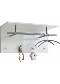 Garderobenpaneel FMD "Spot", wei&szlig; (wei&szlig; hochglanz), B:72cm H:35cm T:29,5cm, Holzwerkstoff, Garderobenpaneele, Garderobenpaneel