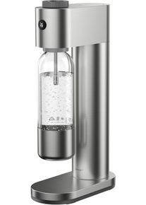 Wassersprudler WMF "Element One", silber (edelstahl), B:17,3cm H:29,5cm T:49,4cm, Edelstahl, Kunststoff, Wassersprudler, Wassersprudler, 3 Sprudelgrade, vollautomatisches Sprudeln, Cromargan Edelstahlgeh&auml;use