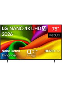 LG DLED-Fernseher "75NU850B6LA", Energieeffizienz: F, schwarz, 75 &Prime;, Fernseher, DLED-Fernseher