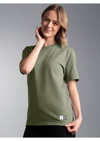 T-Shirt TRIGEMA "TRIGEMA Heavy T-Shirt aus 100% recycelter Baumwolle", Damen, Gr. XL, gr&uuml;n (salbei), 100% Baumwolle (recycelt), Basic, Shirts T-Shirt