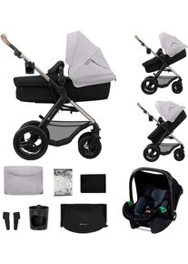 Kombi-Kinderwagen Kinderkraft "MOOV 2 Air 3IN1", Baby, grau, Stahl, Kinderwagen Kombi-Kinderwagen, mit Luftreifen