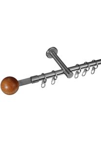 Gardinenstange Liedeco "Stil Harsens" Gr. 1, silber (edelstahlfarben), L:120cm &Oslash;:16mm, Edelstahl, Holzwerkstoff, Gardinenstangen, Gardinenstange, 1-l&auml;ufig im Fixma&szlig; &Oslash; 16 mm