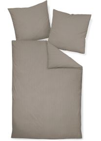 Kissenbezug Janine "PIANO 0125 31 80x80", braun (vulkan), B:15cm L:40cm, Mako-Soft-Seersucker, Obermaterial: 100% Baumwolle, Kissenbez&uuml;ge, Kissenbezug, mit Rei&szlig;verschluss