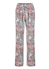 Stoffhose GOLDNER "Lange Viskose Schlupfhose mit Paisley-Print und weitem Bein", Damen, Gr. 50, N-Gr, rosa (ros&eacute;, gemustert), Obermaterial: 100% Viskose CV., weit, Hosen Stoffhose, Stecktaschen