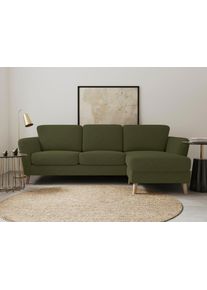 Ecksofa OTTO HOME "MARSEILLE (242/152cm),L-Form, Rec. rechts/links", gr&uuml;n (khaki), B:242cm H:88cm T:152cm, 85% Polypropylene, 15% Polyester, Sofas, Ecksofa, Massivholzbeine aus Eiche, in verschieden Bez&uuml;gen und Farbvarianten