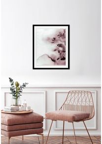 Bild queence "Halim", grau (farbe rahmen: schwarz, farbe bild(er): grau), B:50cm H:70cm, Acrylglas, Holz, Papier, Bilder, Bild, HD Premium Poster-Druck inkl. Holzrahmen