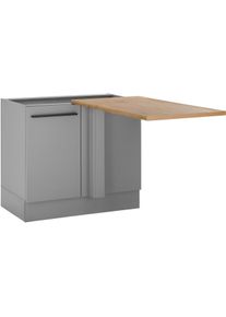 Eckunterschrank BASIC BY BALCULINA "Denver, K&uuml;chenschrank BxHxT 112 x 90 x 60", grau (grau matt, grau matt, lanzelot eiche), B:112cm H:90cm T:60cm, Holzwerkstoff, Schr&auml;nke, Eckunterschrank, Breite 110cm, Softclose f&uuml;r T&uuml;r