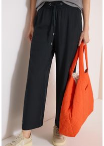 7/8-Hose Cecil, Damen, Gr. XL (44), L&auml;nge 26, schwarz (palm breeze gr&uuml;n (l&auml;nge 26)), Web, Obermaterial: 100% Viskose, unifarben, loose fit 7/8-L&auml;nge, Hosen 7/8-Hose, 7/8 Stoffhose im Loose Fit