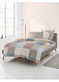 Bettw&auml;sche Bierbaum "Biber Bettw&auml;sche 4084", bunt (21 jeans), B/L: 135cm x 200cm, 1 Stk., 1 Stk., Biber, B/L: 80cm x 80cm, 2, Biber, Obermaterial: 100% Baumwolle, Bettw&auml;sche, Bettw&auml;sche, 100 % Baumwolle, pflegeleicht, kuschelig weich