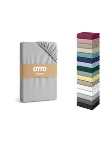 Spannbettlaken OTTO HOME "Physalis Basic und PREMIUM Qualit&auml;t, 100% Baumwolle, Jersey und Biber", grau (hellgrau), B:160cm L:200cm, Biber, Obermaterial: 100% Baumwolle, Bettlaken, Spannbettlaken, Bettlaken f&uuml;r Matratzen bis 18 cm H&ouml;he, Spannbetttuch, Laken