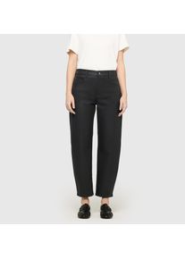 Lederimitathose MAC "Danny 2.3 coated", Damen, Gr. 40, N-Gr, schwarz (schwarzol), Web, Obermaterial: 59% Modal, 39% Polyester, 2% Elasthan, gl&auml;nzend, loose fit 7/8-L&auml;nge, Hosen Lederimitathose, Loose Fit, Barrel Leg, O-Shape, Topseller