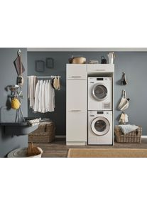 Mehrzweckschrank-Set LAUNDREEZY "LAUNDREEZY LDLK2", wei&szlig;, B:117,5cm H:200cm T:67,5cm, Holzwerkstoff, Kastenm&ouml;bel-Sets, Mehrzweckschrank-Set, Breite 117,5 cm, Softclose, h&ouml;henverstellbare F&uuml;&szlig;e