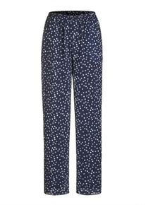 Schlupfhose GOLDNER "Luftige Hose VERA mit Tupfenmuster", Damen, Gr. 38, N-Gr, blau (marine, gemustert), Obermaterial: 100% Polyester COOLMAX(R) PES(Coolmax)., weit, Hosen Schlupfhose, Eingrifftaschen