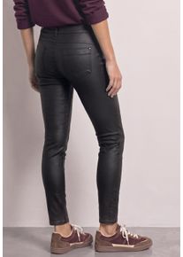 Lederimitathose Street One "Style York", Damen, Gr. 42, L&auml;nge 30, braun, Web, Obermaterial: 79% Viskose, 18% Nylon, 3% Elasthan, unifarben, slim fit lang, Hosen Lederimitathose, Mid Waist Hose im Slim Fit in Leder-Optik