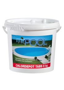 Chlortabletten MY POOL BWT "Chlordepot Tabs", blau (wei&szlig;), 5 kg, Wasserpflegemittel, Chlortabletten, 5 kg