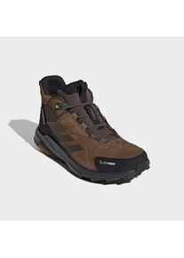 Wanderschuh adidas terrex "ANYLANDER LEATHER MID CLIMAPROOF", Herren, Gr. 44,5, braun (braun oxide, shadow olive, core schwarz), Leder, Textil, Schuhe Wanderschuh, wasserdicht und aus Leder