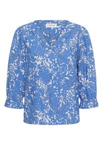 Langarmbluse Cream "Langarm-Bluse CRTiah", Damen, Gr. 36, blau (blau toile), Obermaterial: 100% Viskose LENZING ECOVERO CV LenzEcov., Blusen Langarmbluse