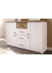 Kombikommode Schlafkontor "Luca", braun (pinienfarben wei&szlig;, tr&uuml;ffelfarben), B:150cm H:90cm T:42cm, Holzwerkstoff, Sideboards, Kombikommode