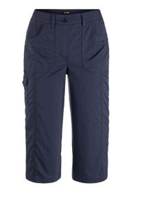 7/8-Hose GOLDNER "Sportive Outdoorhose, elastischer Bund", Damen, Gr. 44, N-Gr, blau (marine), Obermaterial: 71% Baumwolle CO. 25% Polyester PES. 4% Elasthan EL., normal, Hosen 7/8-Hose, Ohne