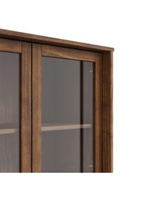 Vitrine OTTO HOME "Malmedy Front mit gefr&auml;sten Rillen", braun, B:80cm H:180cm T:38cm, MDF, Massivholz, Schr&auml;nke, Vitrine, aus massivem Kiefernholz, Push-to-open, FSC, Breite 80 cm, H&ouml;he 180 cm