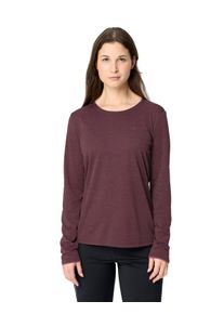 Longsleeve VAUDE "WOMEN'S ESSENTIAL LS T-SHIRT", Damen, Gr. 50, braun (ruby dusk), Obermaterial: 100% Polyester, normal, Rundhals, Shirts Longsleeve, sportliche Passform, lang&auml;rmlig, mit Rundhalsausschnitt