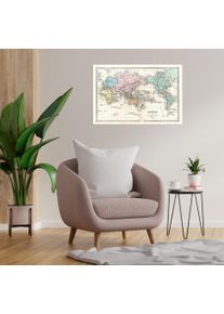 Wandsticker queence "The Earth", beige, B:150cm H:90cm T:0,1cm, Folie, Wandtattoos, Wandsticker, Selbstklebend, kinderleichte Anbringung
