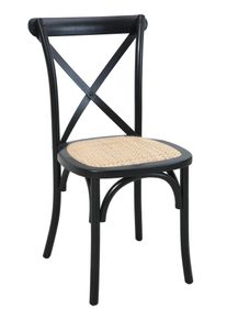 Rattanstuhl Sit, schwarz (schwarz, natur, schwarz, natur), B:48cm H:89cm T:52cm, Geflecht Rattan, Massivholz, St&uuml;hle, Rattanstuhl, stapelbar