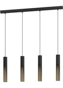 Eglo H&auml;ngeleuchte "BARBOTTO Pendellampe - Stahl, Holz - GU10 - 4X4,5W - IP20", schwarz (schwarz, braun), 4, H: 110cm, 1 Stk., Leuchten, H&auml;ngelampe, Deckenlampe, Wohnzimmer, Esszimmer, L92,5 x B6 x H110 cm, H&auml;ngeleuchte
