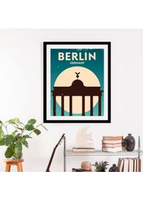 Bild queence "Berlin", wei&szlig; (farbe rahmen: schwarz, farbe bild(er): wei&szlig;), B:50cm H:70cm, Acrylglas, Holz, Papier, Bilder, Bild, gerahmt