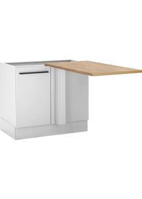 Eckunterschrank BASIC BY BALCULINA "Denver, K&uuml;chenschrank BxHxT 112 x 90 x 60", wei&szlig; (wei&szlig;, wei&szlig;, lanzelot eiche), B:112cm H:90cm T:60cm, Holzwerkstoff, Schr&auml;nke, Eckunterschrank, Breite 110cm, Softclose f&uuml;r T&uuml;r