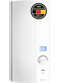 Komfort-Durchlauferhitzer AEG HAUSTECHNIK "DDLE LCD 18/21/24 kW, gradgenaue Temperaturwahl", wei&szlig;, B:22,6cm H:48,5cm T:9,3cm, Durchlauferhitzer, Komfort-Durchlauferhitzer, LC-Display