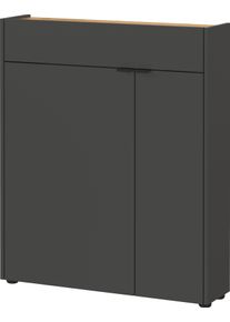 Schuhschrank Germania "Ameca", grau (graphit, navarra, eiche, nachbildung), B:83cm H:99cm T:22cm, Holzwerkstoff, Schr&auml;nke, Schuhschrank