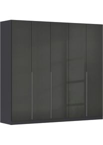 Dreht&uuml;renschrank OTTO HOME "Kleiderschrank Schrank Garderobe AGORDO Schlafzimmer", grau (graumetallic, effektgrau hochglanz), B:226cm H:210cm T:54cm, Holzwerkstoff, Schr&auml;nke, Dreht&uuml;renschrank, durchdachte Innenausstattung, in 8 Breiten und 2 H&ouml;hen MADE IN GERMANY