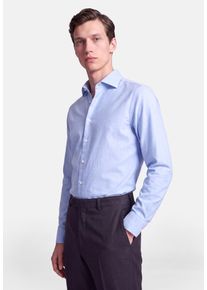Flanellhemd Seidensticker "Schwarze Rose", Herren, Gr. S (38), verl&auml;ngerte &Auml;rmell&auml;ngen, blau, 100% Baumwolle, unifarben, tailored fit, 2-Knopf-Manschette, Hemden Flanellhemd, Shaped 1/1 Extra lang Kentkragen Uni