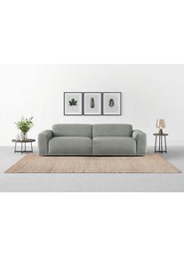 Big-Sofa Trendmanufaktur "Braga Japandi-Design, mit hochwertigem Kaltschaum, Megasofa, in Cord", grau (grau pinstripe), B:254cm H:72cm T:107cm, 100% Polyester, Sofas, Big-Sofa, modernes Big-Sofa, Couch mit hohem Sitzkomfort, 254/72/107 cm (B/H/T)