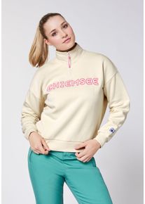 Sweater Chiemsee, Damen, Gr. XS (32), birch, 80% Baumwolle, 20% Polyester, unifarben, comfort fit, ohne Ausschnitt, Rippb&uuml;ndchen, Sweatshirts Sweater, - mit kuschelig weich angerauter Innenseite